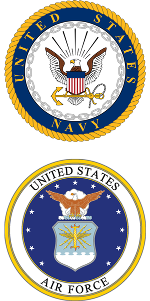 logos of us airforce and navy